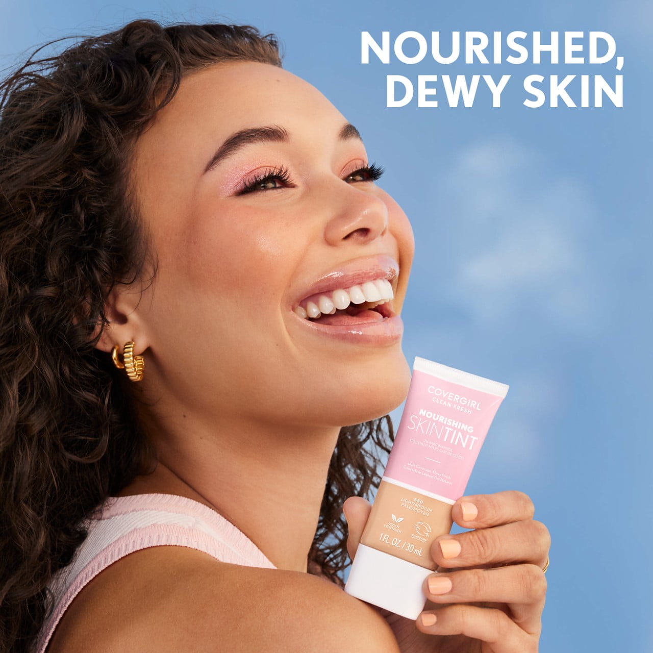 (3 pack) COVERGIRL Clean Fresh Nourishing Skin Tint, Dewy Finish, Medium/ Tan, 1 fl oz (Packaging May Vary)