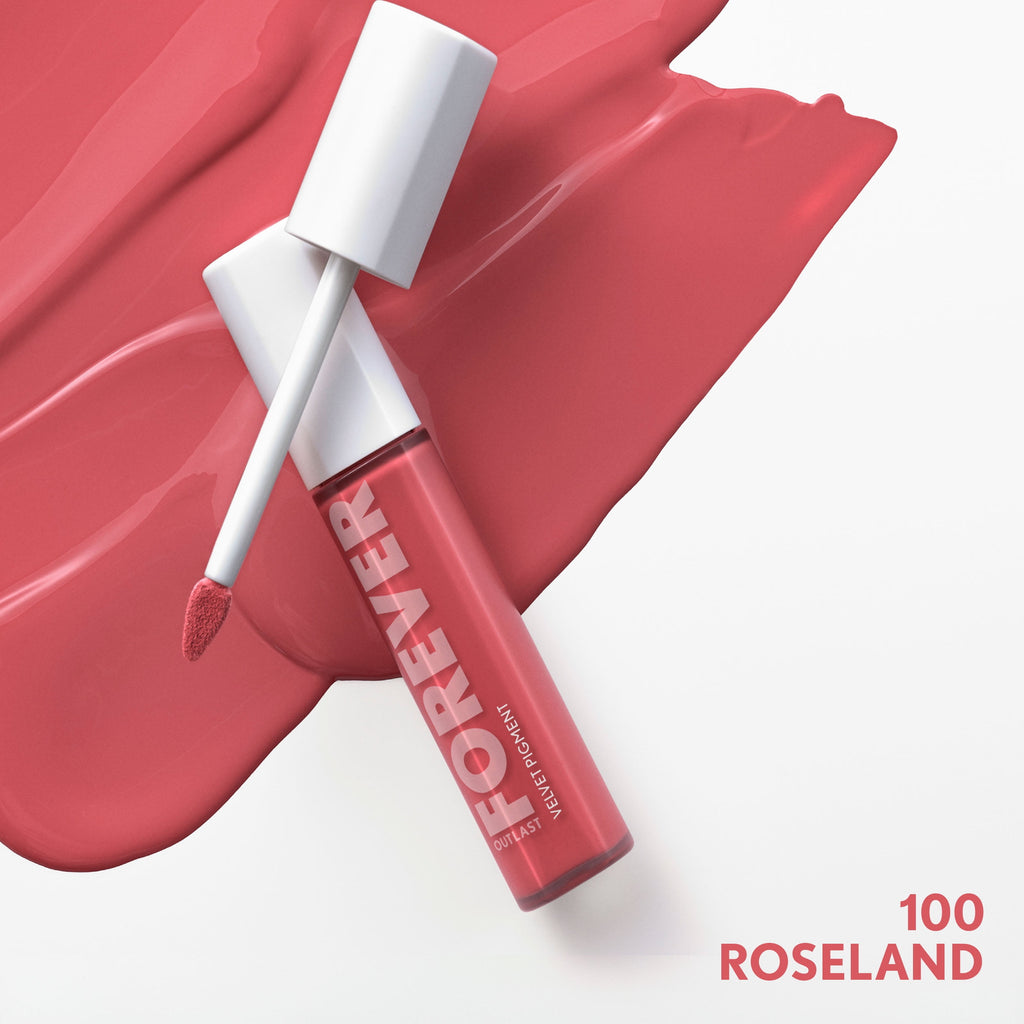 COVERGIRL Outlast Forever Velvet Pigment Matte Lipstick, 100 Roseland, 0.3 fl oz