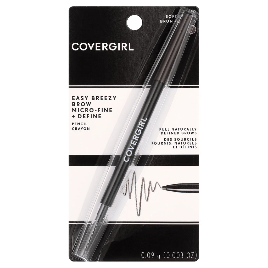 (4 pack) COVERGIRL Easy Breezy Brow Micro-Fine + Define Pencil, 710 Soft Brown, 0.003 oz