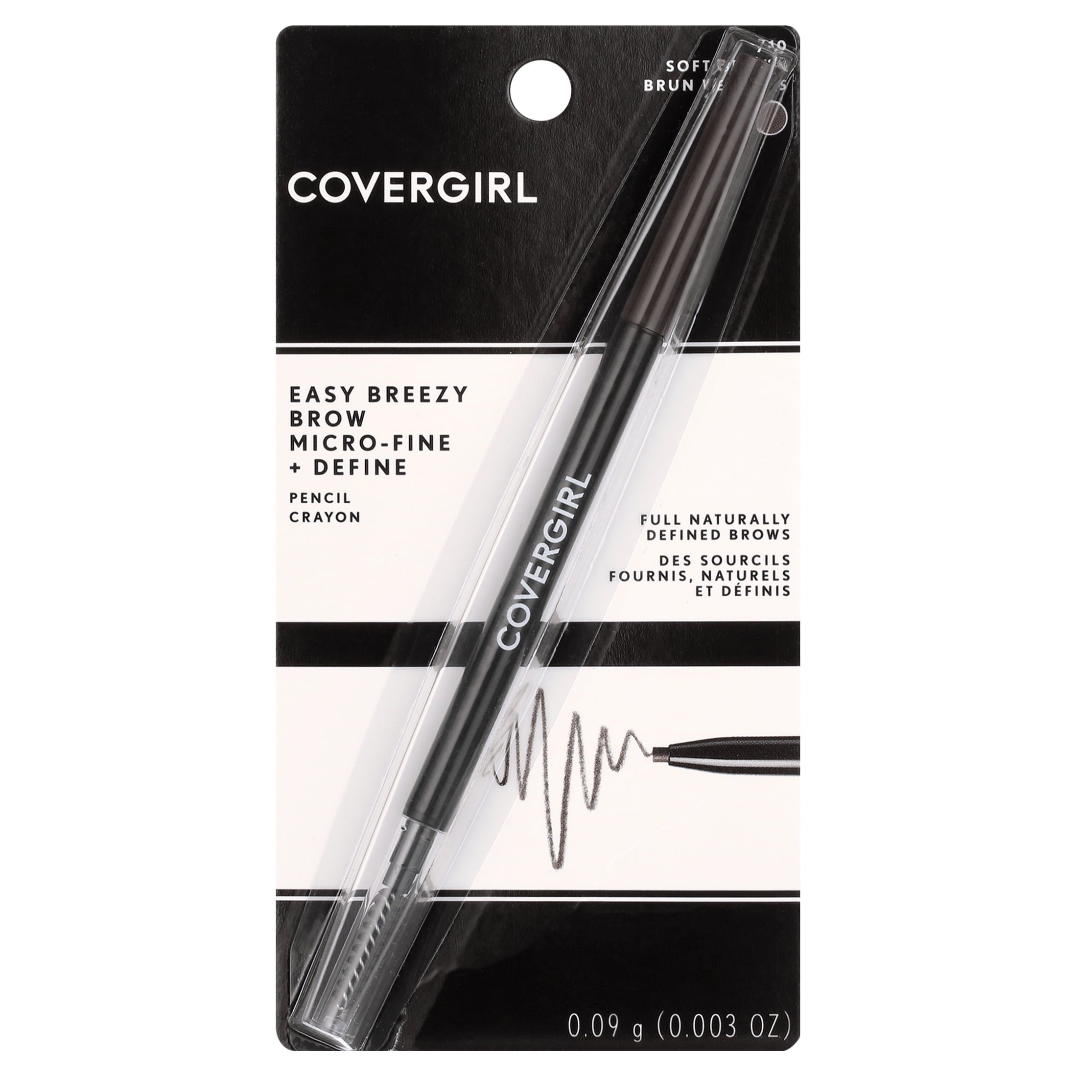 (4 pack) COVERGIRL Easy Breezy Brow Micro-Fine + Define Pencil, 710 Soft Brown, 0.003 oz