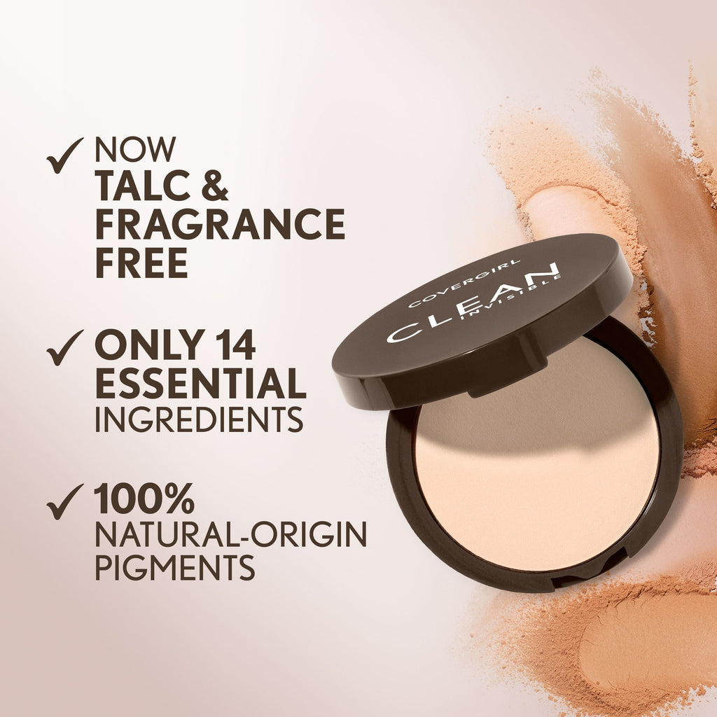 (2 pack) COVERGIRL Clean Invisible Pressed Powder, 110 Classic Ivory, 0.38 oz