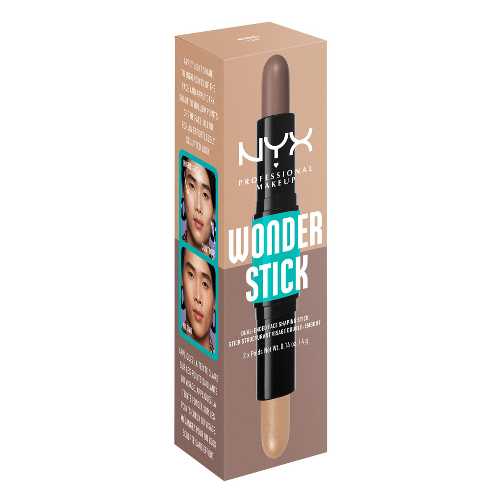 NYX Professional Makeup Wonder Stick, Cream Highlight and Contour Stick, Fair to Medium, 0.14 oz