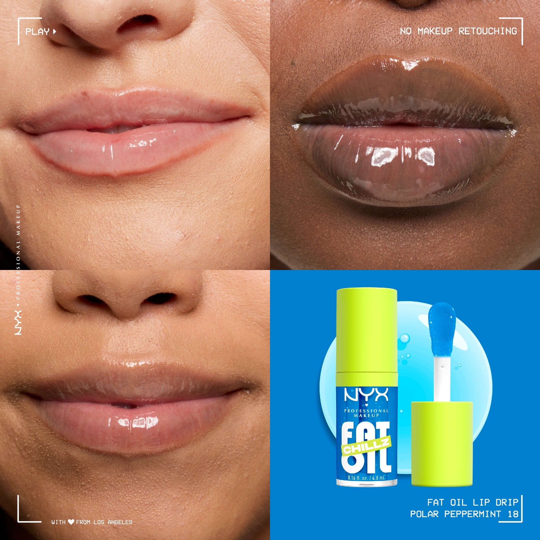 NYX Professional Makeup Fat Oil Chillz Lip Gloss, 12 Hour Hydration , Polar Peppermint, 0.16 fl oz